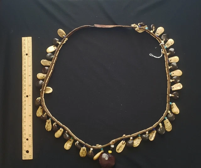 Native American Bandlior, Carved Elk Teeth, Circ: 1870-80, Condition VG ++ Native American Bandlior, Carved Elk Teeth, Circ: 1870-80, Condition VG ++