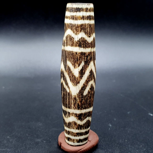 Antique South Asian Burmese Old pyu tribal Pumtek petrified Wood Stone Bead