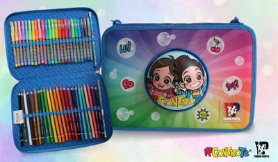 Valigetta Me contro te con mini penne profumate colori glitter fluo e pastello 