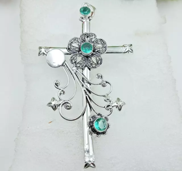 925 Sterling Silver  Topaz Gemstone Handmade Jewelry Pendant