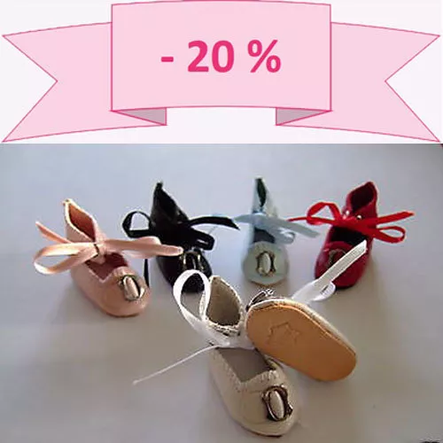 20% Promo Lote De 3 Pares De Zapatos de Cuero para Muñecas Bleuette (4CM)