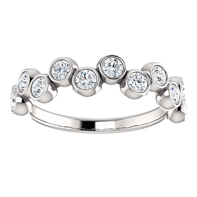 0.90TCW Round Cut Lab Created CVD Diamond 14K Gold Bubble Bezel Set Wedding Band 0.90TCW Round Cut Lab Created CVD Diamond 14K Gold Bubble Bezel Set Wedding Band