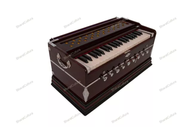 Harmonium 42 Clé Deux Roseau Harmonium 9 Bouchon Chudidaar Soufflet Avec Sacoche