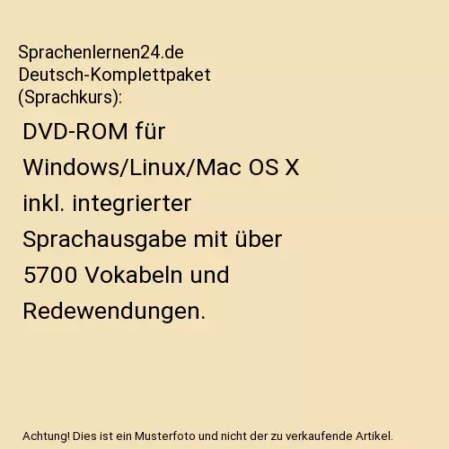 Sprachenlernen24.de Deutsch-Komplettpaket (Sprachkurs): DVD-ROM für Windows/Lin