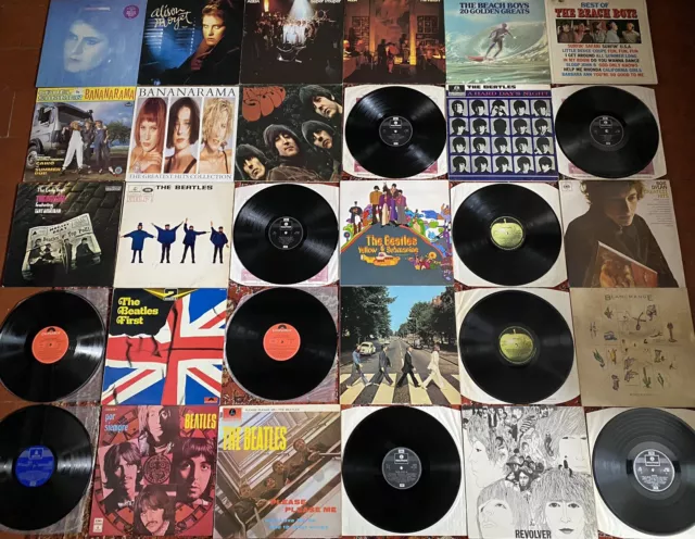 180 x Job Lot Vinyl LP/12” 7” Vinyl Record Collection Rock Pop Beatles Indie