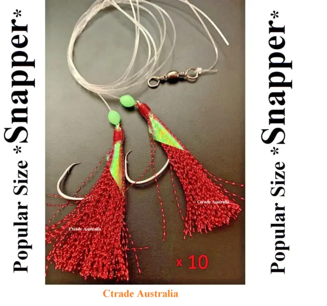 10 x Ctrade Australia Snapper Rigs Reef Fishing Rigs 4/0 60lb
