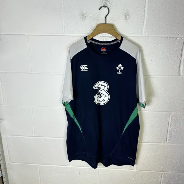 Ireland Rugby Shirt Mens 3XL XXXL Canterbury Blue Training Home Kit Vapodri IRFU