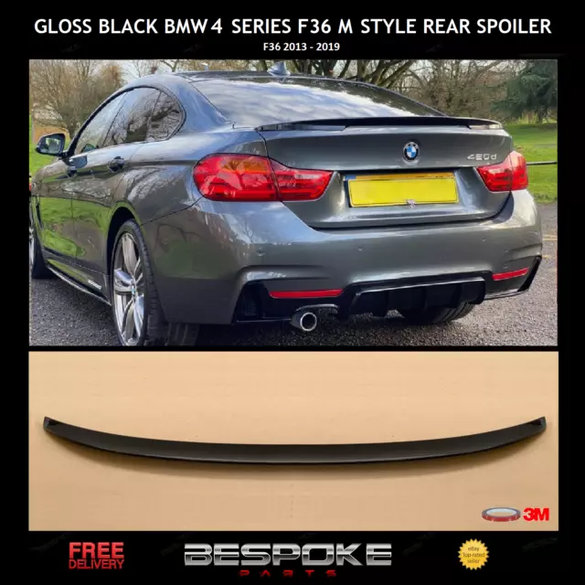 Gloss Black Rear Boot Spoiler Lip For Bmw F36 M Performance Look 2013-2020