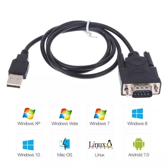 USB 2.0 to Serial RS-232 RS232 DB9 9 Pin Adaptor Converter Cable Lead Wire A++