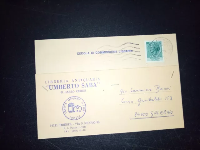 cod. 181 singolo isolato lire 70 siracusana su cedola di commissione libraria