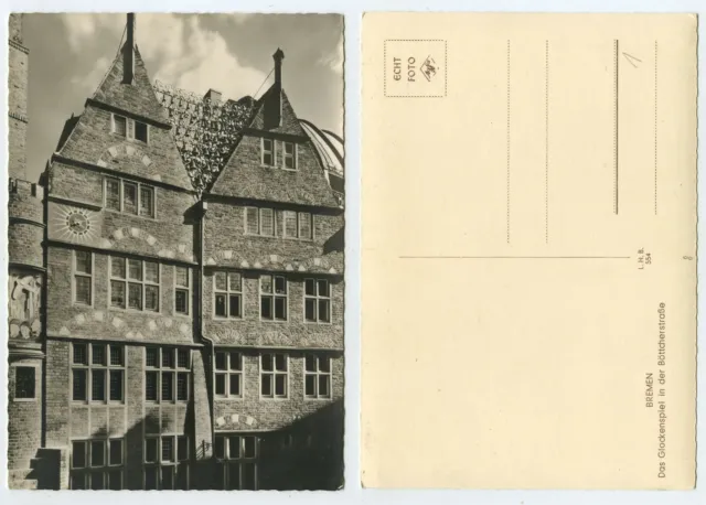64178 - Bremen - Das Glockenspiel in der Böttcherstraße - Echtfoto - alte AK