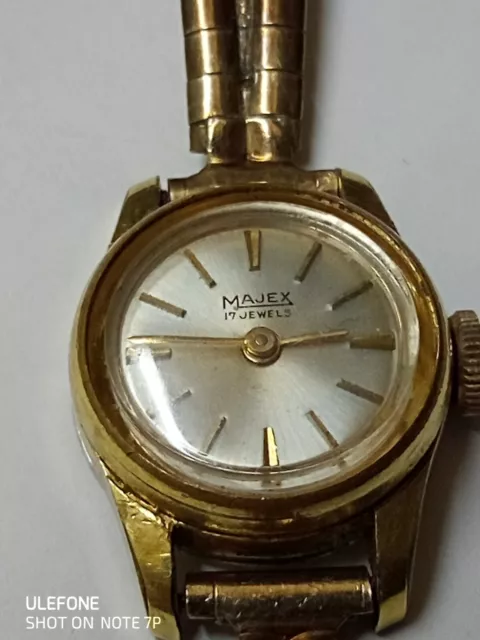 VINTAGE MAJEX 17 Jewels Swiss Made Ladies Gold Plated Mechanical