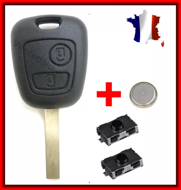 Coque PLIP Clé Télécommande TOYOTA AYGO + 2 Switch Bouton + Lame + Pile Offerte