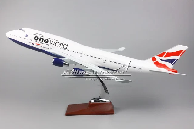 Maquette Avion Boeing 747-400 British Airways One World - échelle 1/200 ? - Résine
