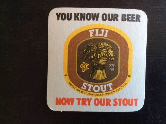 1 only Fiji Brewery  “ Stout Beer “    Beer Coaster