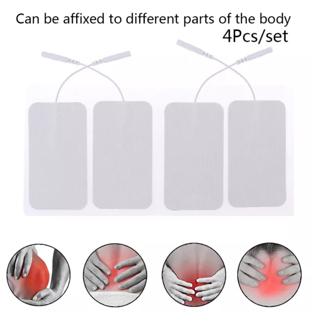 5*10cm 4Patches Tens Acupuncture Massage EMS Adhensive Gel Pads Plug Hole 2F#km