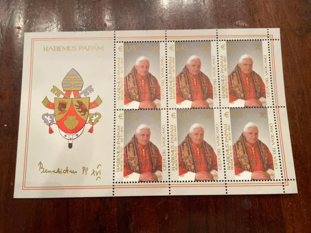 2005 Vatican City Sc# 1295-7: Coronation of Benedict XVI MNH sheets of 6