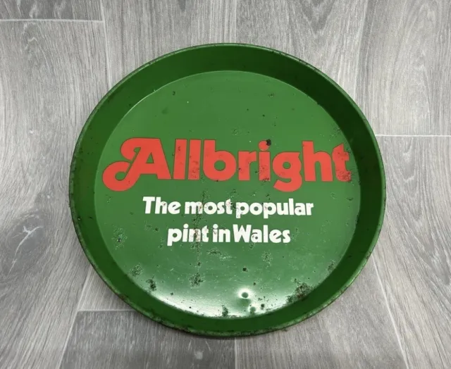 Albright Bitter Wales Vintage Metal Pub Tray Good Condition See Pictures