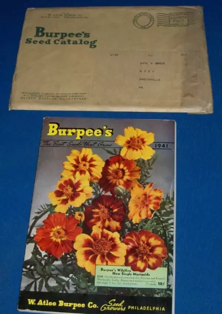 Burpee Garden & Flower Seed Catalog 1941 Philadelphia PA Agriculture color illus