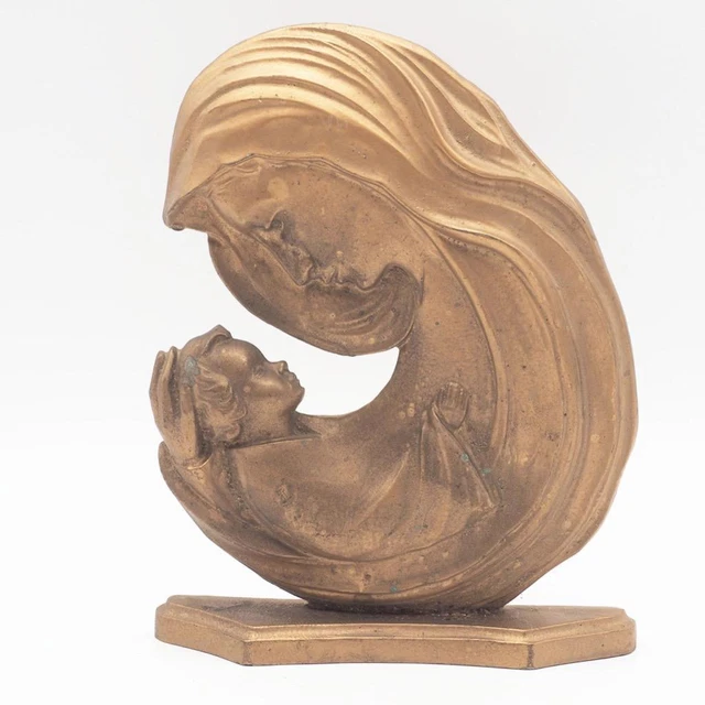 Mother Con Niño María Jesús Vintage Plástico Religioso Estatuilla De