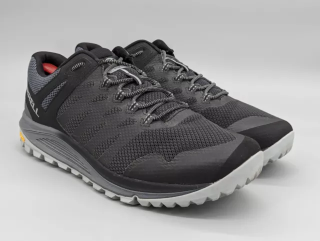 MERRELL NOVA 2 Men's Black Grey Mesh Vibram Hiking Trail Tennis Shoes ...