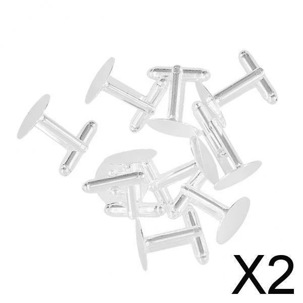 2X 10 Stck. Manschettenknöpfe 15 mm Klebepad Basis Herstellung Manschettenknöpfe Fundstücke