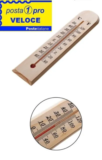 Termometro interno / esterno in legno / metacrilato — Raig