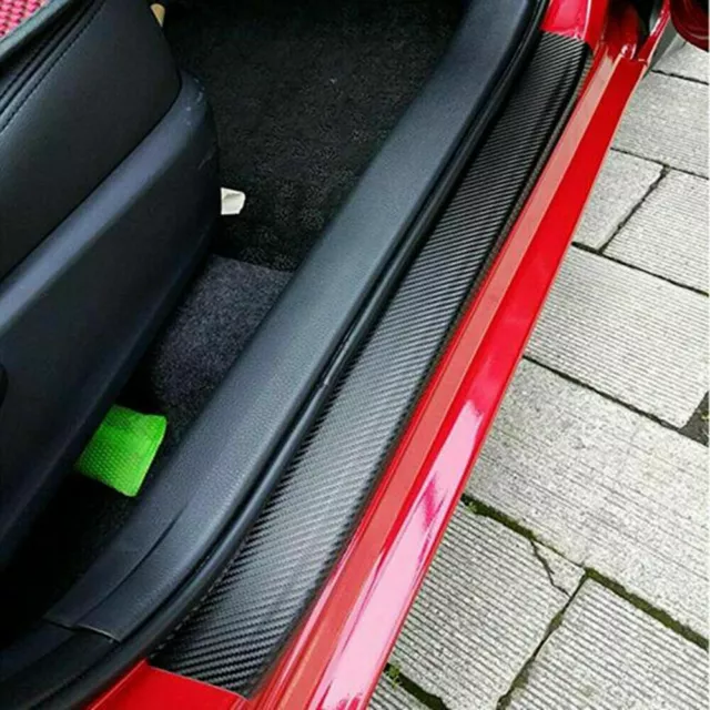 4x Accessories Carbon Fiber Car Door Plate Sill Scuff Cover Anti Scratch Sticker 3