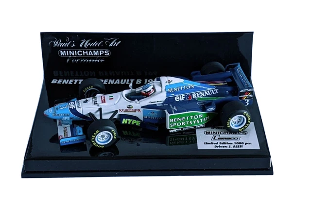 Miniature F1 Benetton Renault B196 #3 Jean Alesi 1/18 Minichamps - Modèle Collectionneur Neuf