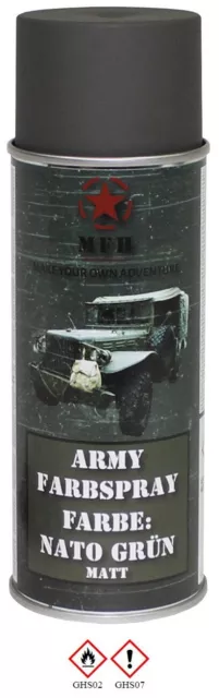 400 ml BW Army Spraydose Lack Armee Tarnfarbe Militärfarbe matt neon Farbspray