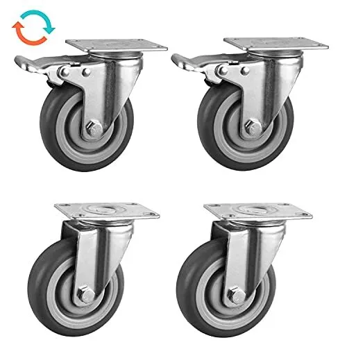 100mm Castor Wheels Set of 4 Heavy Duty Industrial Swivel Trolley