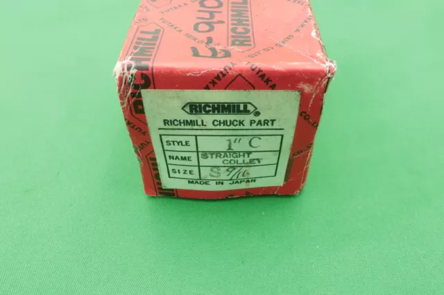 Richmill 1"  C Straight Collet Size 9/16 Made in Japan NOS