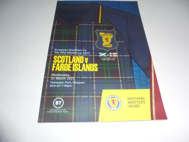 2021 Scotland v Faroe Islands World Cup Qualifying Match Programme 31.03.2021