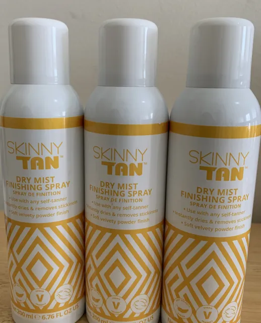 Skinny Tan - spray de acabado de niebla seca 200 ml - paquete de 3