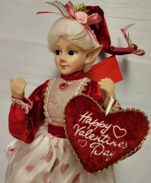 CYNTHIA ROWLEY VALENTINE’S Day Elf Shelf Sitter Girl Red Home Decor 28 ...