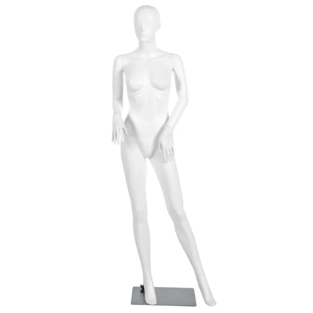 Costway 5.8FT Female Mannequin Plastic Full Body Dress Form Display w/Base White