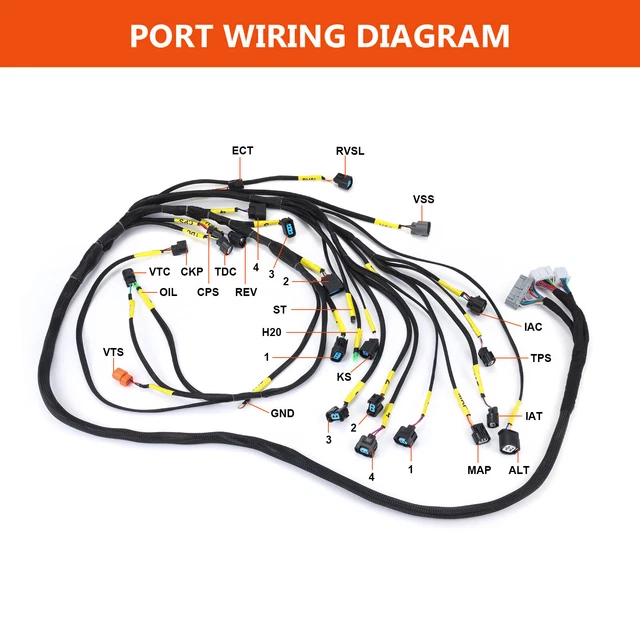 K20 K24 K-Series Tucked Engine Harness For Honda Civic Acura K-Swap Integra CRX
