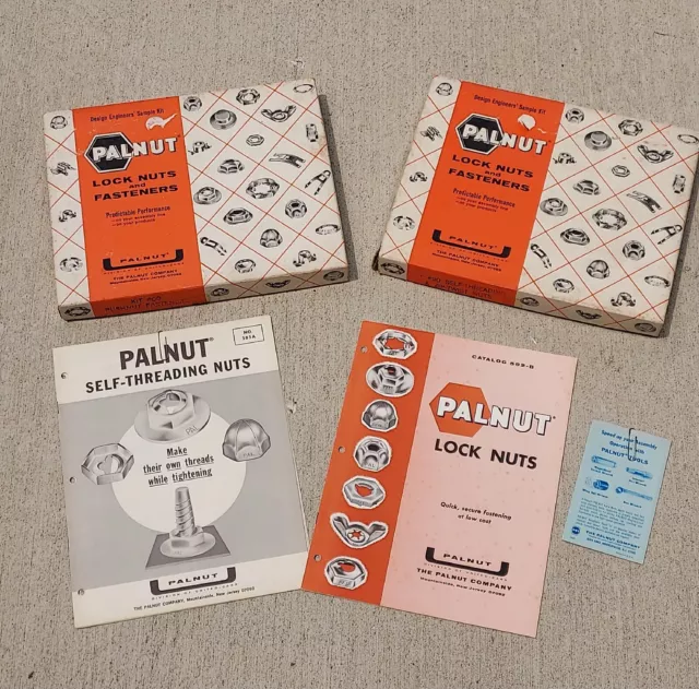 Vintage Palnut Lock Nuts & Fasteners Design Engineers Sample Kits And Paperwork