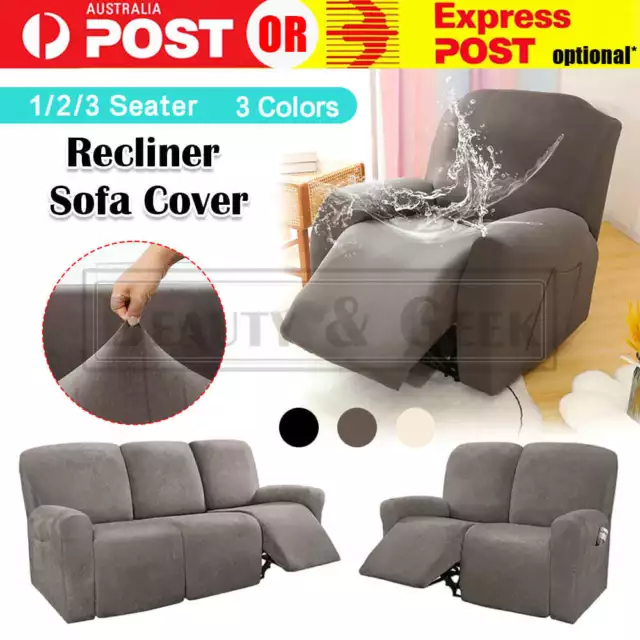 Recliner Sofa Chair Cover Reclining Pet Slip Couch Slipcover Stretch 1/2/3Seater