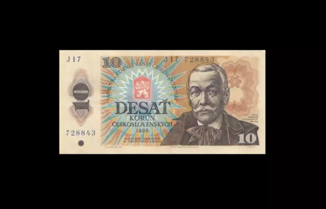 1986 CZECHOSLOVAKIA 10 KORUN "J" (( aUNC ))