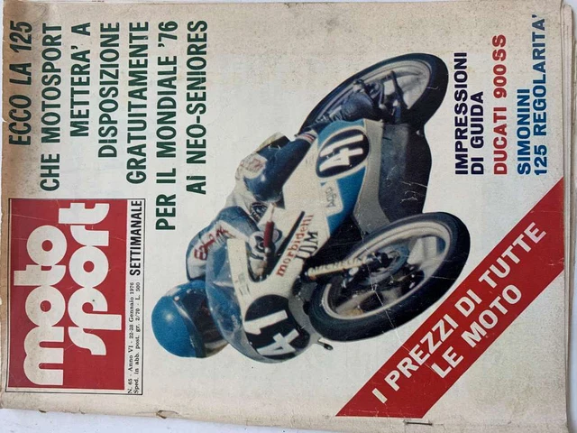 Moto Sport 22-28 Gennaio 1976 Ducati 900 Ss Simonini 125 Regolarita