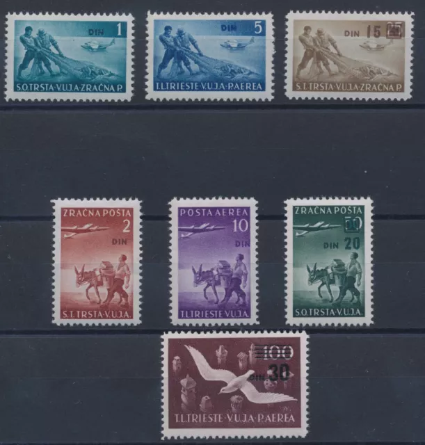 1949 TRIESTE B, Luftpost , nÂ°10/16 , uberdruck Din , 7 werten , MNH**