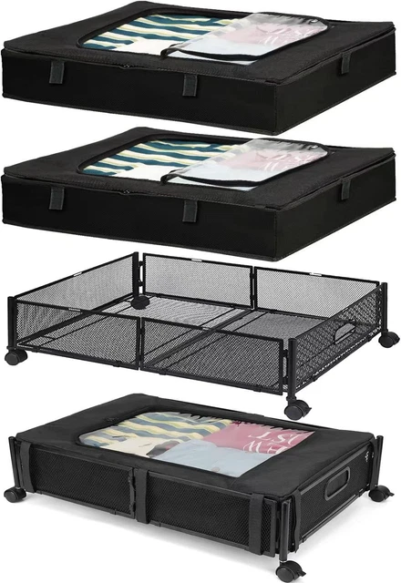 Cassettiera Sottoletto Con Ruote (2Pacchetto, Nero Classico) 2