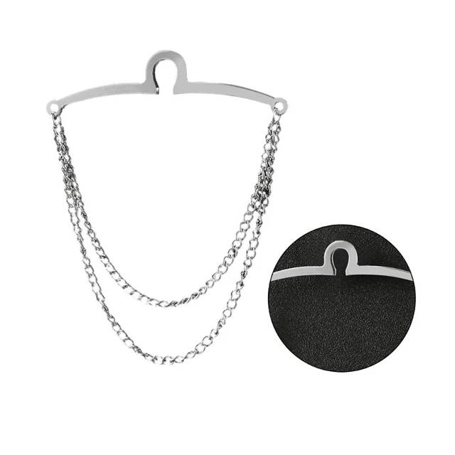 Mens Vintage Tie Clip Shirt Chains Buckle Metal Tie Chain Necktie Accessories