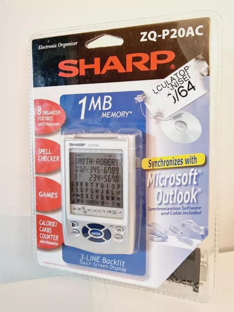 Nuovo Sharp ZQ-P20AC PDA Organizer personale elettronico 1 MB memoria nuovo con scatola