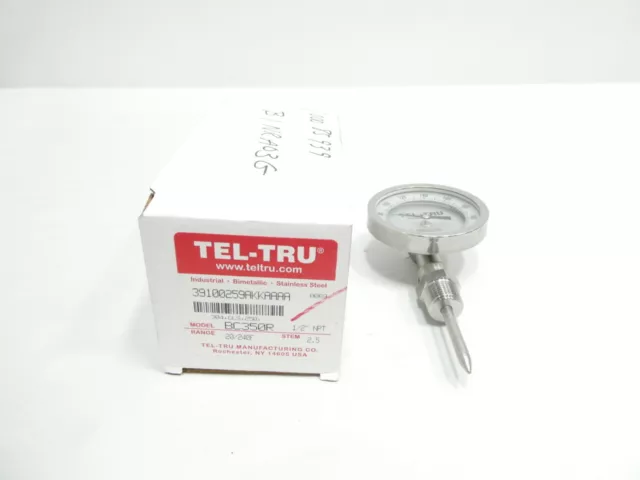 Tel-tru BC350R Bimetal Thermometer 3in 2-1/2in 20-240f 1/2in Npt