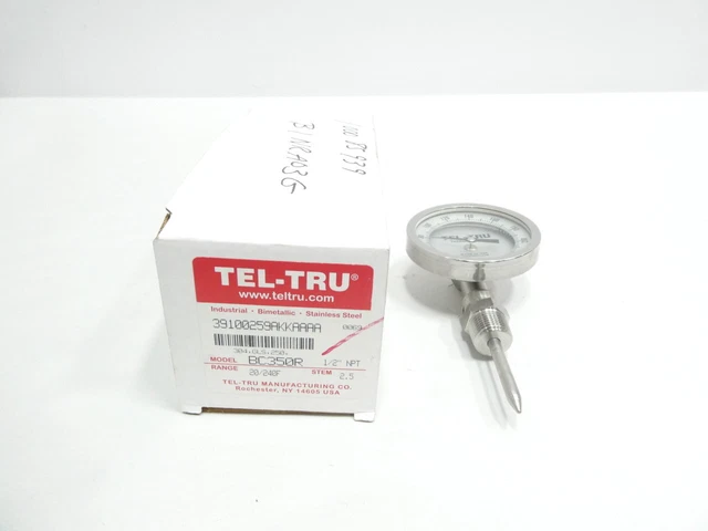 Tel-tru BC350R Bimetal Thermometer 3in 2-1/2in 20-240f 1/2in Npt