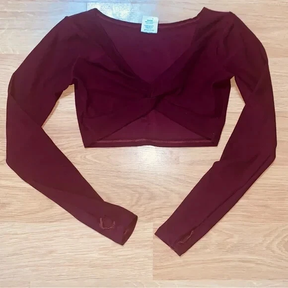 Long Sleeve Midriff Pullover Ballet Warm-Up Sweater for Dance 12-14 Girls