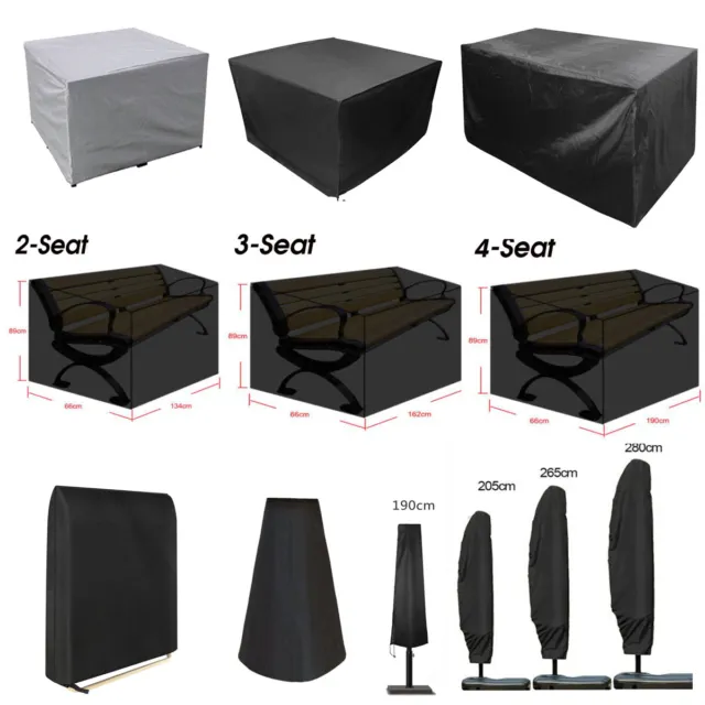 Waterproof Garden Furniture Cover BBQ Parasol Lounger Bench Table Chairs Outdoor
