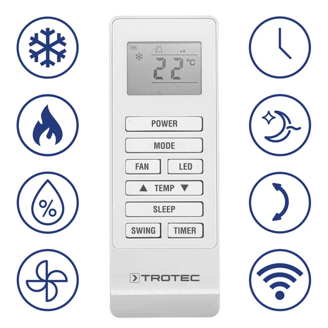 TROTEC Aire acondicionado de pared PAC-W 2600 SH Enfriador de aire 7